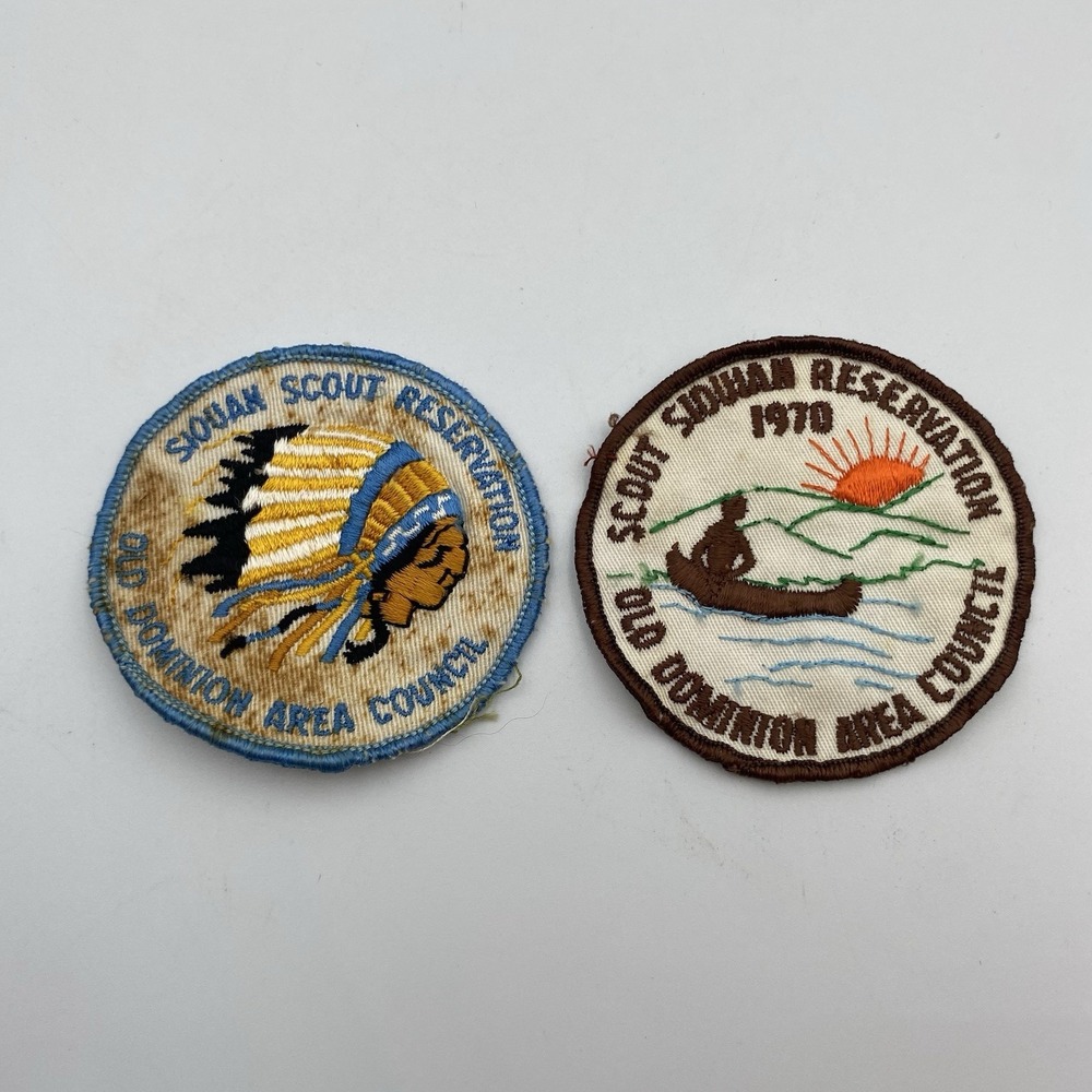 Lot of 2 Vtg Siouan Reservation Virginia 1970‎ Patches Boy Scout Camp Patch BSA